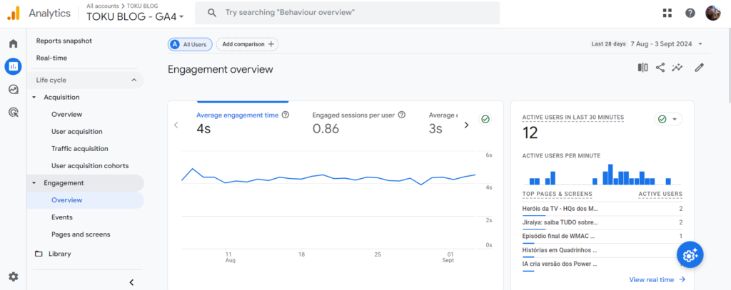 google analytics - engajamento