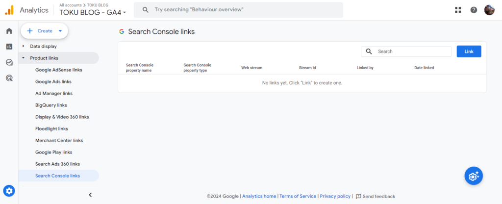 google analytics - google search console